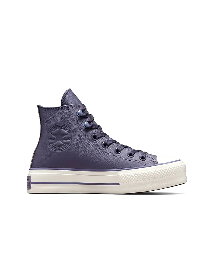 Converse Chuck Tayor All Star Lift Hi Platform Weatherized Leather In Purple For Women Shadow Purple/lavender Ash 7 Converse Chuck Tayor All Star Lift Hi Platform Weatherized Leather In Purple For Women Shadow Purple/lavender Ash - Image 5