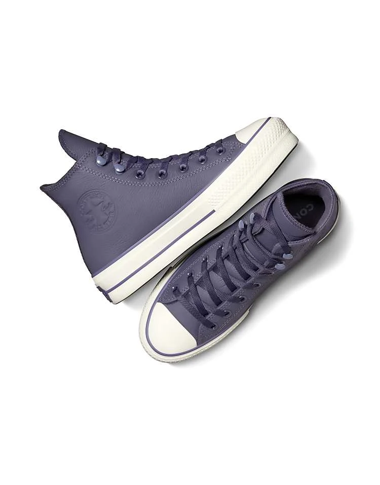 Converse Chuck Tayor All Star Lift Hi Platform Weatherized Leather In Purple For Women Shadow Purple/lavender Ash 4 Converse Chuck Tayor All Star Lift Hi Platform Weatherized Leather In Purple For Women Shadow Purple/lavender Ash - Image 2
