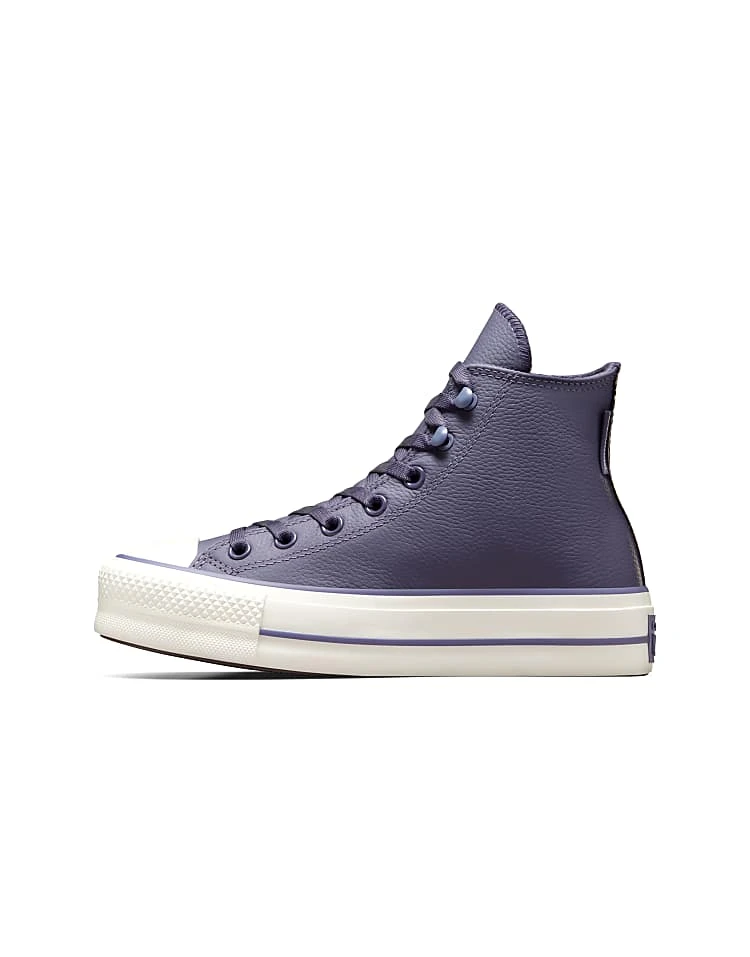 Converse Chuck Tayor All Star Lift Hi Platform Weatherized Leather In Purple For Women Shadow Purple/lavender Ash 6 Converse Chuck Tayor All Star Lift Hi Platform Weatherized Leather In Purple For Women Shadow Purple/lavender Ash - Image 4