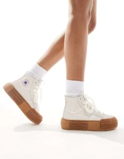 Converse Cruise Hi Trainers With Gum Sole In Cream For Women -Converse Shop 207765769 1 cream 1