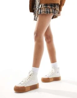 Converse Cruise Hi Trainers With Gum Sole In Cream For Women -Converse Shop 207765769 5