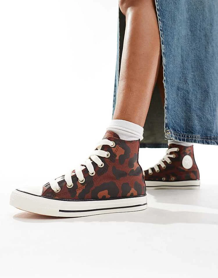 Converse Chuck Taylor All Star Hi Trainers In Leopard Print For Unisex Brown 8 Converse Chuck Taylor All Star Hi Trainers In Leopard Print For Unisex Brown - Image 6