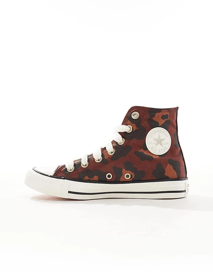 Converse Chuck Taylor All Star Hi Trainers In Leopard Print For Unisex Brown 4 Converse Chuck Taylor All Star Hi Trainers In Leopard Print For Unisex Brown - Image 2
