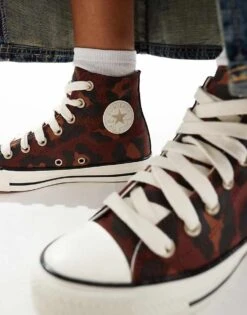 Converse Chuck Taylor All Star Hi Trainers In Leopard Print For Unisex Brown 11 Converse Chuck Taylor All Star Hi Trainers In Leopard Print For Unisex Brown -Converse Shop 207766318 4