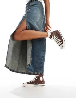 Converse Chuck Taylor All Star Hi Trainers In Leopard Print For Unisex Brown 12 Converse Chuck Taylor All Star Hi Trainers In Leopard Print For Unisex Brown -Converse Shop 207766318 5