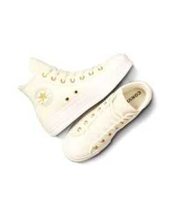 Converse Chuck Taylor All Star Lift Platform Golden Hits In Egret/egret/gold For Women -Converse Shop 208214561 4