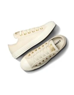 Converse Chuck Taylor All Star Mono Leather In Egret/gold For Women Egret/egret/gold -Converse Shop 208216310 4