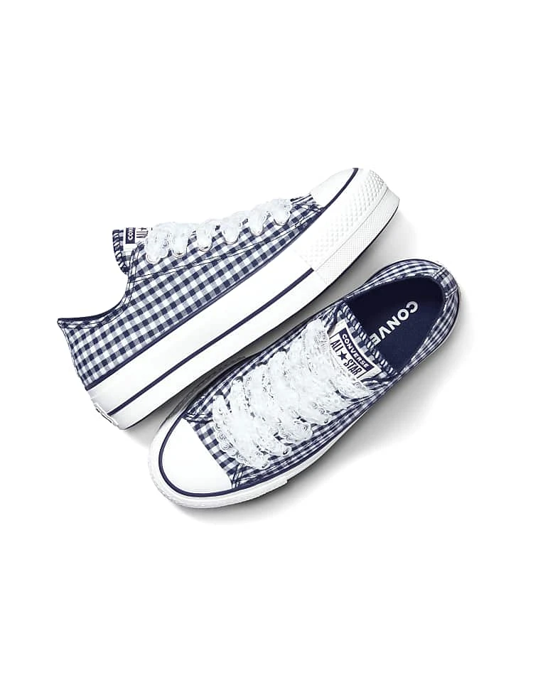 Converse Chuck Taylor All Star Lift Platform Gingham In Obsidian/white/vintage White For Women 4 Converse Chuck Taylor All Star Lift Platform Gingham In Obsidian/white/vintage White For Women - Image 2